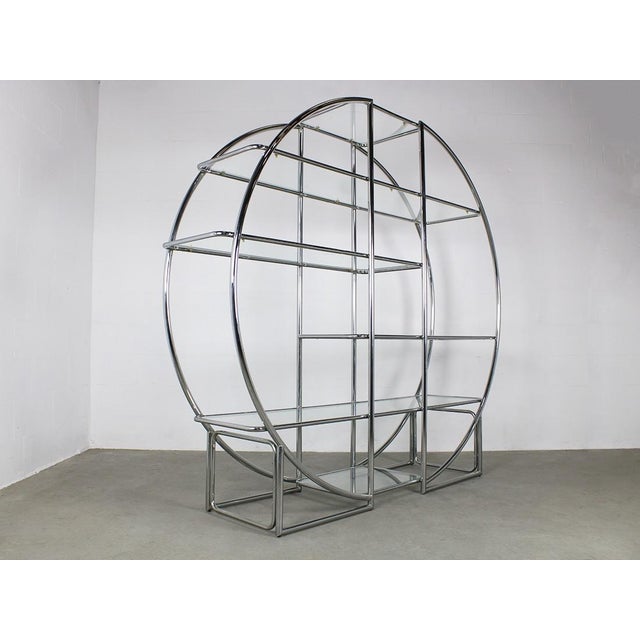 Round Chrome Display Cabinet, 1960s For Sale - Image 4 of 12
