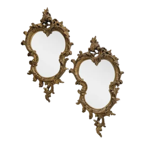 Pair of Mid 20th Century Louis XV Style Cartouche Mirrors