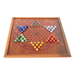 Vintage American Game Board w/Marbles For Sale