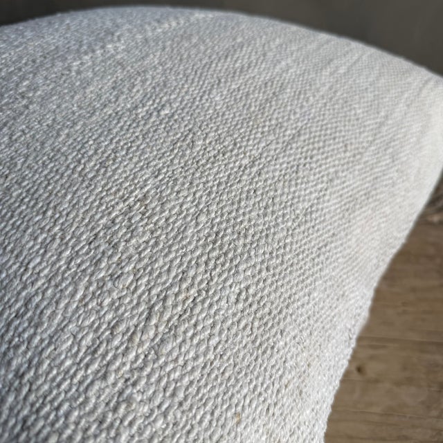 Mid-Century Modern Vintage Rug Pillow Cover With Original Seams For Sale - Image 3 of 7