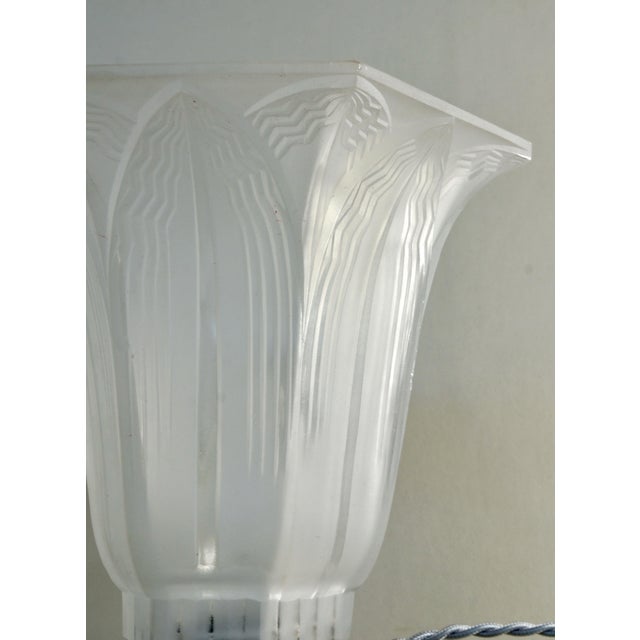 Metal French Art Deco Table Lamp by Pierre d'Avesn Lorrain Daum 1920s France - A Pair For Sale - Image 7 of 13