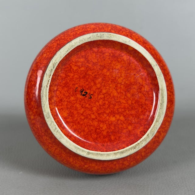 Red Modernist Majolica Jug Vase by Roberto Rigon for Bertoncello, 1970s For Sale - Image 8 of 13