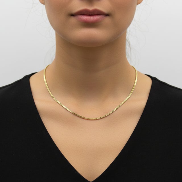 Vintage 14k Gold Squared Wheat Chain For Sale In Los Angeles - Image 6 of 8