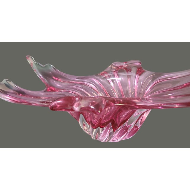 Vintage Mid-Century Modern Italian Art Glass Abstract Large Centerpiece Bowl For Sale - Image 9 of 11