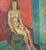Mid-Century Modern "Nude on Chair" Vintage Figurative Oil Painting, Framed For Sale - Image 9 of 11