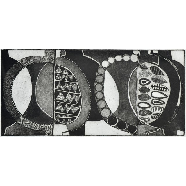 Abstract Geometric Patterned Leaf Abstract Etching, 5/10 by Kazuko For Sale - Image 3 of 5