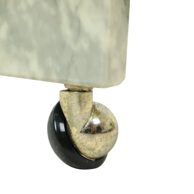 Round Marble Side Table on Wheels, 1970s For Sale - Image 14 of 18