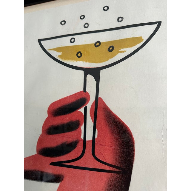 Original C Nicolitch 'R. Marimont & Co' Vintage Framed French Champagne Poster Circa 1954 For Sale - Image 12 of 13