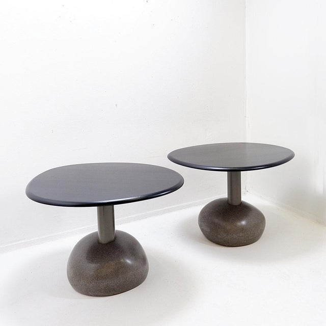 Modern side table - Spanish furniture Measures : 93x78 H:61cm Material: Wood - Metal - Resin Painted wooden tabletop - a...