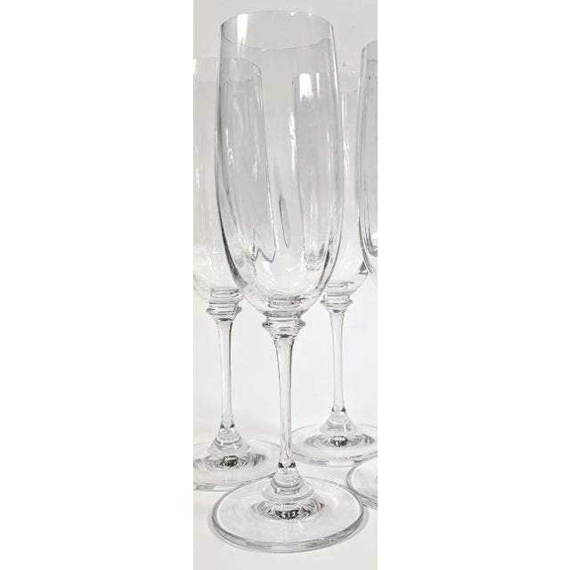 2000 - 2009 Crystal Champagne Flutes- Set of Four For Sale - Image 5 of 11