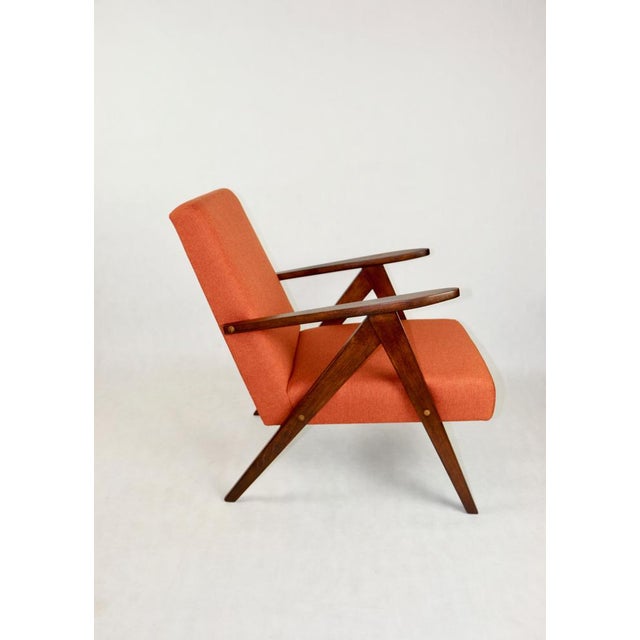Wood Vintage VAR B-310 Armchair in Orange-Brown Structural Fabric For Sale - Image 7 of 11