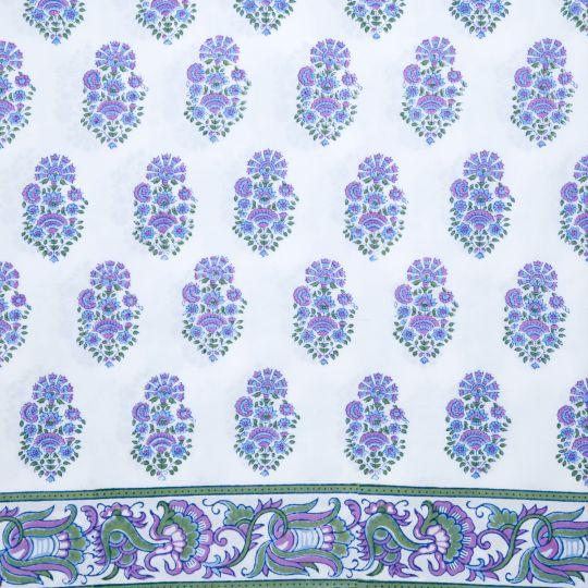 The Riya design features an old-style Indian flower motif in a fresh, modern color palette. A beautiful floral border...