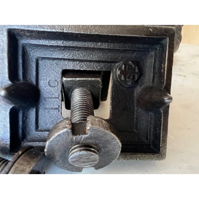 French Hand Cast Iron Door Knocker and Back Piece, 19th Century For Sale - Image 10 of 12