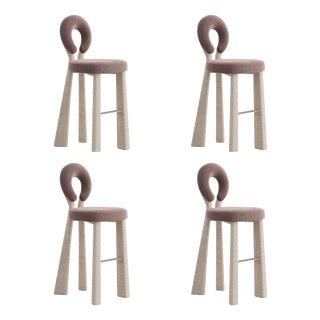 Mary Bar Chairs with Upholstered Legs by Ottiu, Set of 4 For Sale