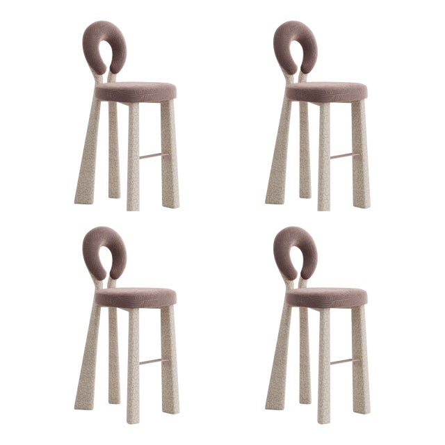 Mary Bar Chairs with Upholstered Legs by Ottiu, Set of 4 For Sale