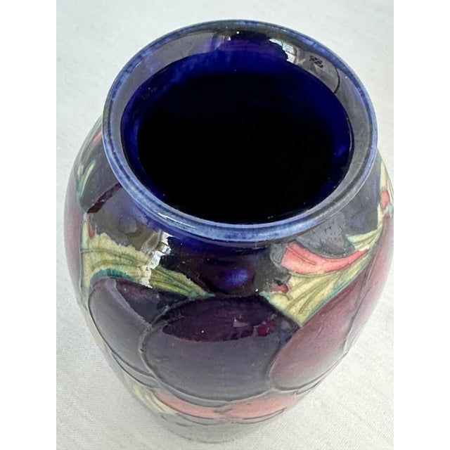 1920's Moorcroft Miniature Vase, Wysteria/Plum Design, 5" Tall For Sale - Image 4 of 10