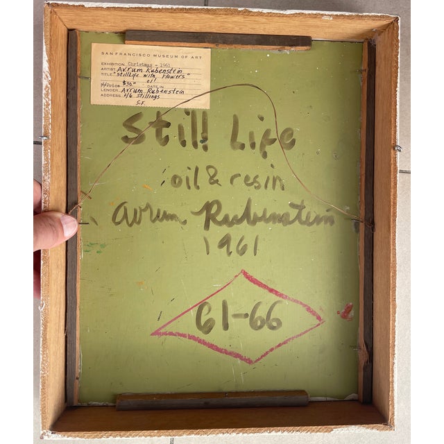 Paint Framed Still Life Painting by Avrum Rubinstein Circa 1961 For Sale - Image 7 of 7