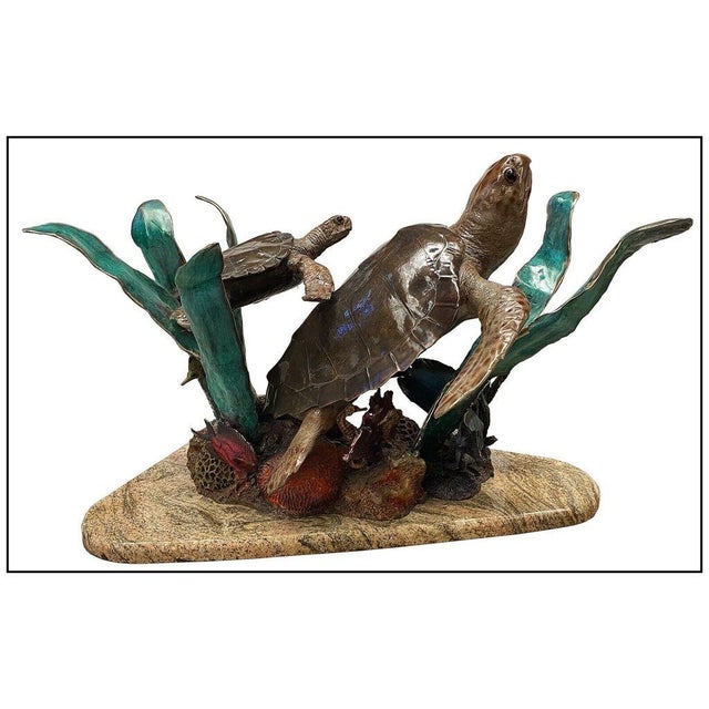 The artwork here, "Mother and Child Turtles", is a remarkable depiction of the pair swimming through the sea, saturated...
