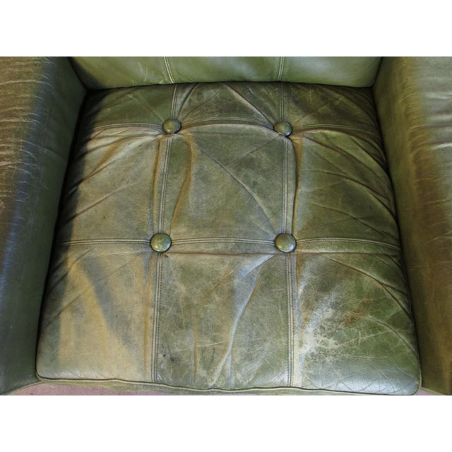 Vintage Danish Lounge Chair in Distressed Leather by Svend Skipper Circa 1970 For Sale - Image 10 of 14