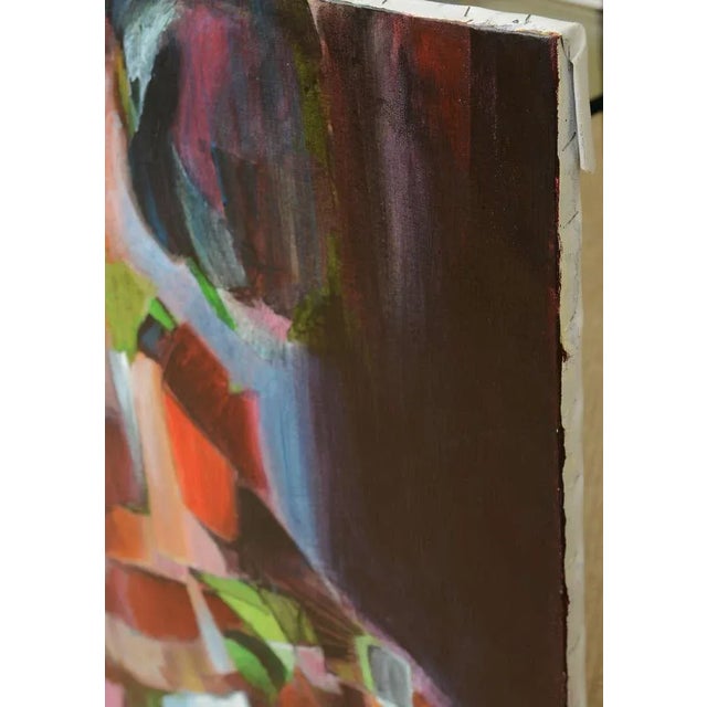 Textile Vintage 1960's George Coggeshall Signed Abstract Colorful Painting Mid Century Modern For Sale - Image 7 of 9