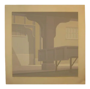 1976 New York City Nyc Subway Abstract Geometric Silkscreen by Saul Chase