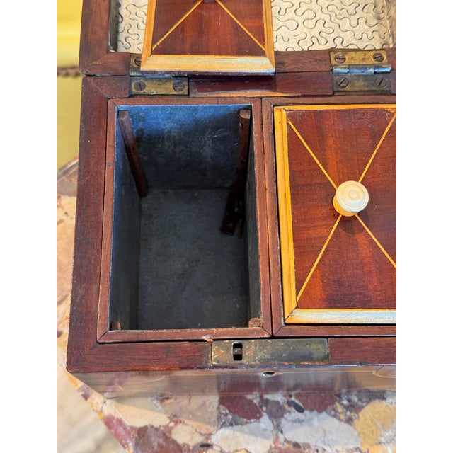 19th Century 19th Century Inlaid Tea Caddy For Sale - Image 5 of 8