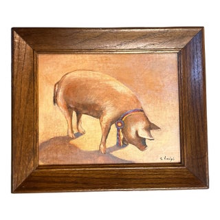 Contemporary Original “Champion Pig” Painting by Stephen Heigh For Sale