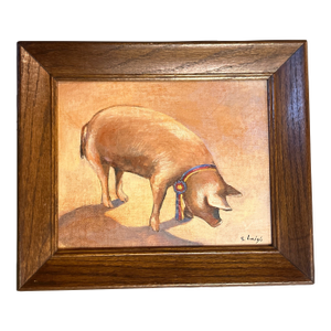 Contemporary Original “Champion Pig” Painting by Stephen Heigh