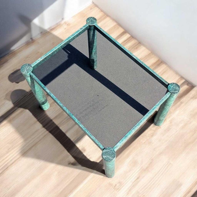 Postmodern Sculptural Metal and Smoked Glass Side Table, 1980s For Sale - Image 10 of 17