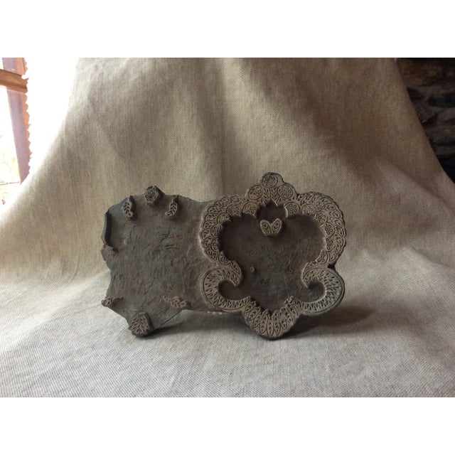 Rare French Textile Printing Block - Hand-Carved Industrial Design Art For Sale - Image 10 of 10