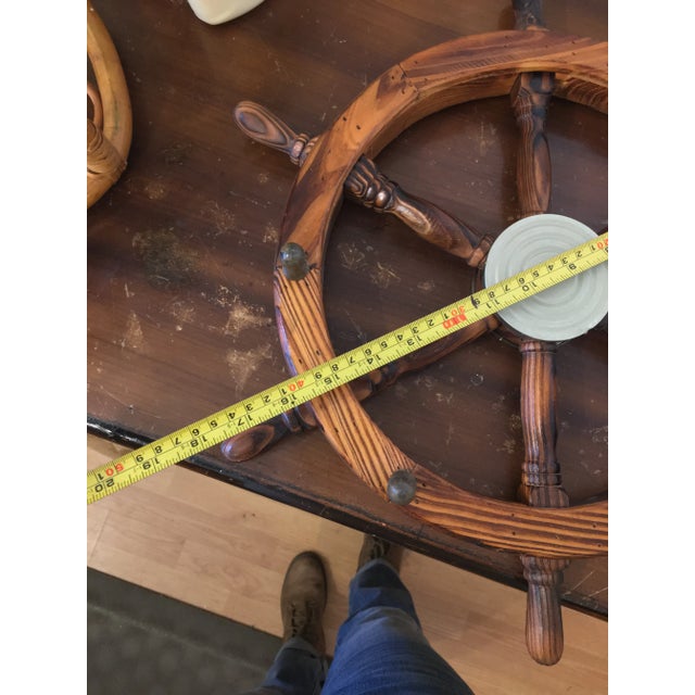 Brown 1950s Mid Century Nautical Ship's Wheel Wall Hooks For Sale - Image 8 of 10