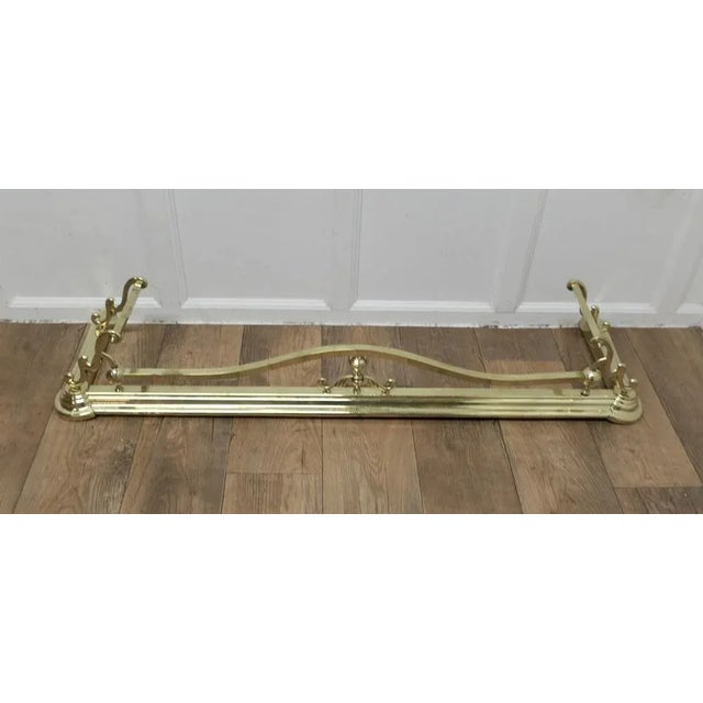 Long Art Nouveau Brass Fender For Sale - Image 4 of 6