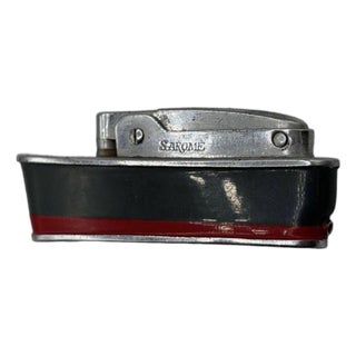 Mid 20th Century Novelty Sarome Japan Cruise Ship Enameled Lighter, Gray & Red For Sale