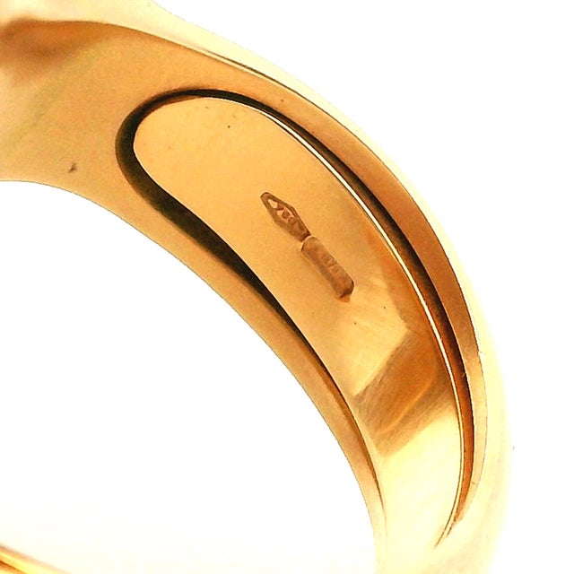 Vintage Italian 18k Gold Coral Flower Ring With Diamond Center, Size 8 For Sale - Image 14 of 14