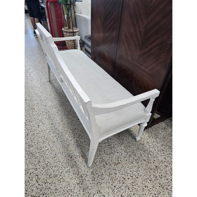 Late 20th Century Painted Gustavian Style Settee For Sale - Image 9 of 12
