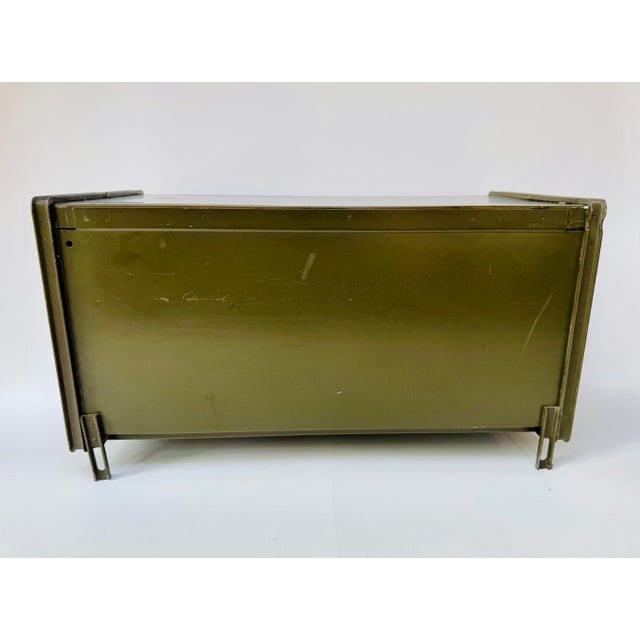 Antique General Fireproofing Steel Transfer File, Industrial Green For Sale - Image 4 of 12