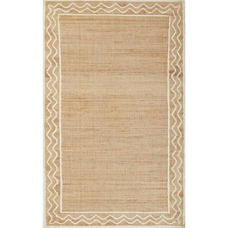 Erin Gates by Momeni Orchard Ripple Natural Hand Woven Wool and Jute Area Rug 9' X 12' For Sale