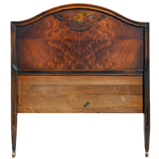 1940s Renaissance Hand Painted Walnut Headboard Chairish