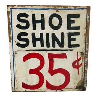 Vintage Shoe Shine Sign For Sale