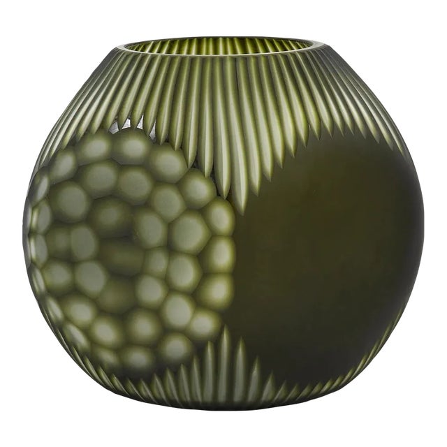 Green Sculptural Small Vase For Sale
