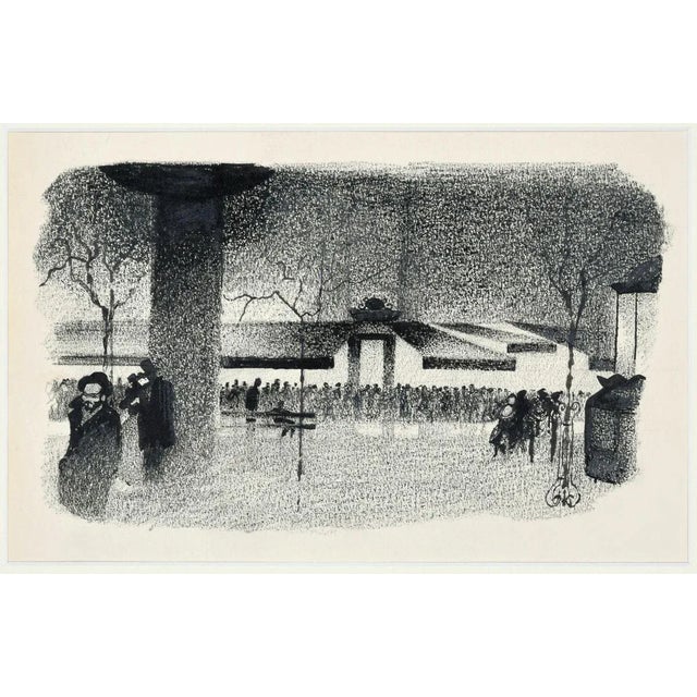 Quartier Latin - Original Lithograph by A. Hallman - 1930s 1930s For Sale - Image 3 of 3