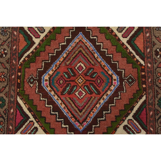 Textile Hamedan Runner 2’7” X 9’2” Pink Wool Vintage Tribal Hand-Knotted Oriental Rug For Sale - Image 7 of 14