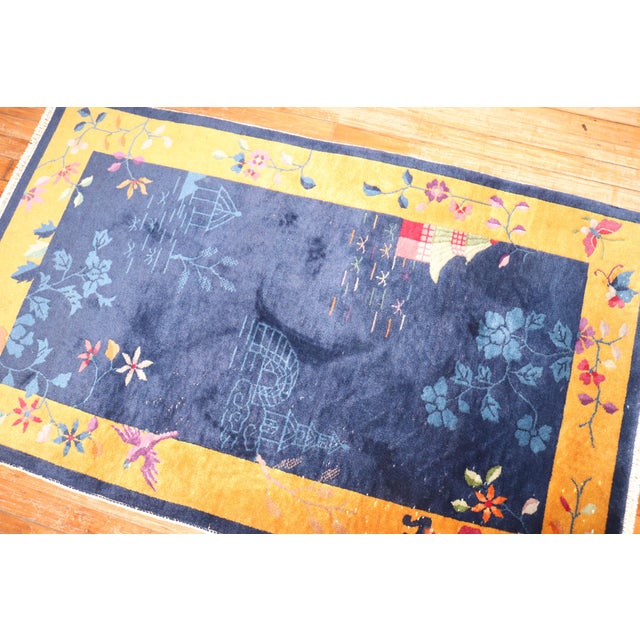 Early 20th Century Zabihi Collection Chinese Art Deco Small Rug - 3' x 5' For Sale - Image 5 of 7