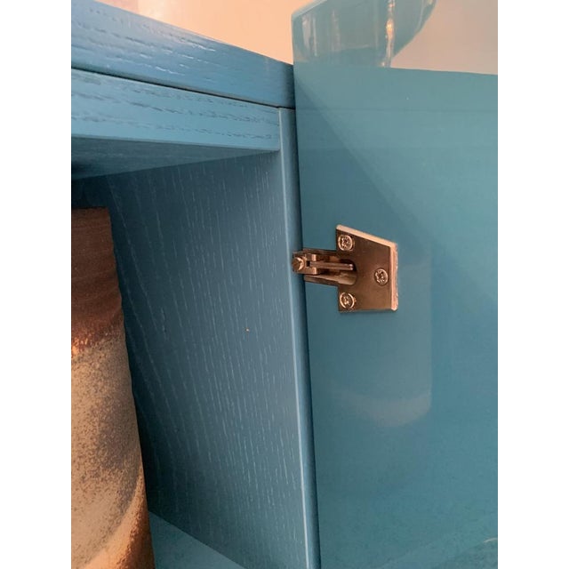 Turquoise Bramante Cabinet by Kazuhide Takahama for Gavina, Italy, 1975 Ca., 1970s For Sale - Image 8 of 14