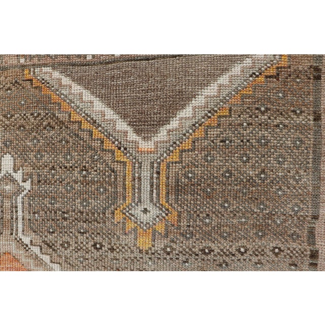 Textile Vintage Turkish Kars Gallery Runner With Soft Taupe, Sand, and Muted Orange For Sale - Image 7 of 14