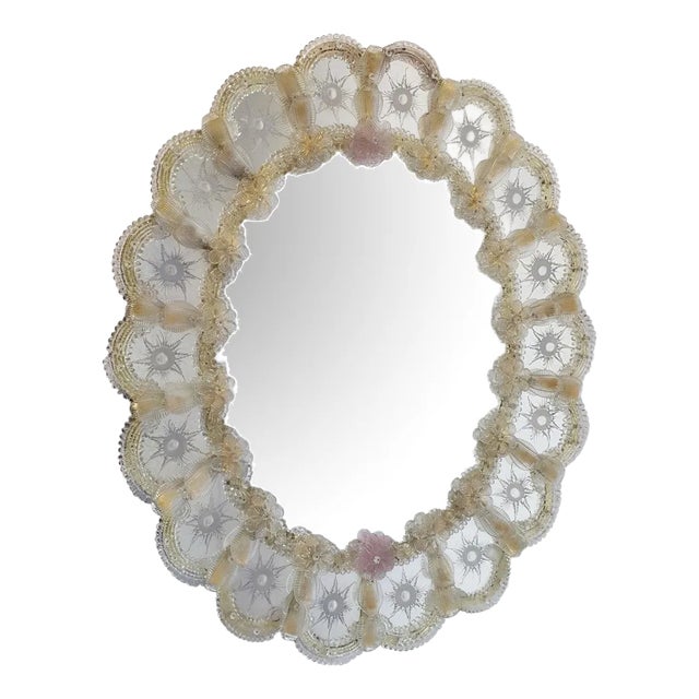 Venetian Murano Glass Mirror For Sale