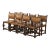 19th Century English Jacobean Oak Dining Chairs With Leather, Set of 8 For Sale