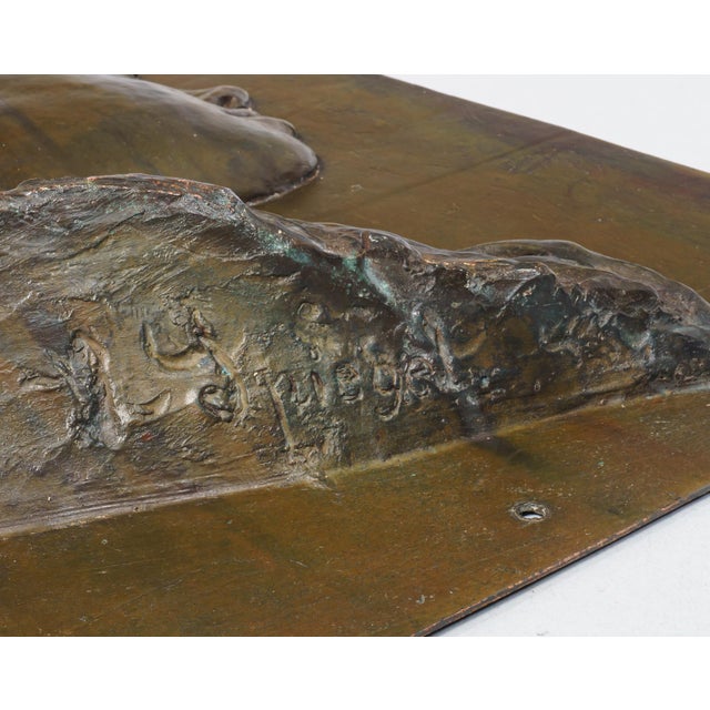 Antique Bronze Bas-Relief Wall Plaque by Ludwig Spiegel, 1930s For Sale - Image 4 of 7