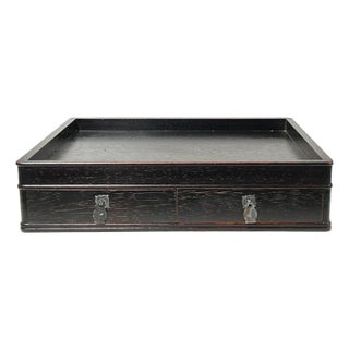 Oriental Small Drawers Dark Brown Rectangular Accent Treasure Chest Box For Sale