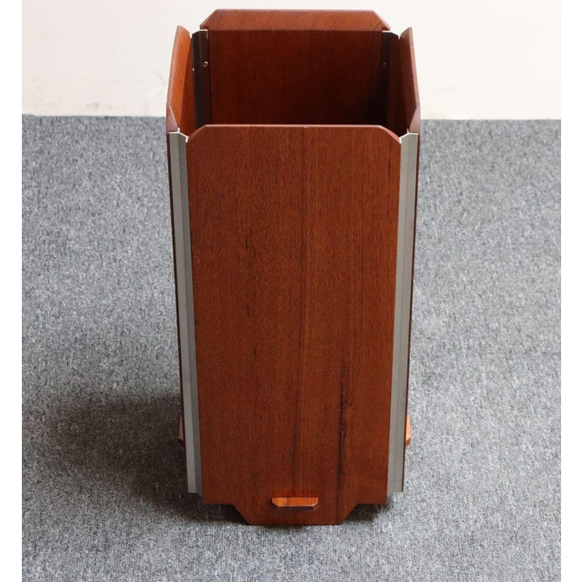 Mid-Century Modern Ico Parisi for Stildomus "Temide" Palisander Umbrella Stand With Drip Pan For Sale - Image 3 of 18